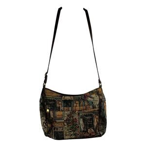 Vintage SAS Shoulder Handbag Tapestry Cafe Bistro French Floral Shoppe READ